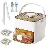 Ice Cube Maker With Storage – 48 Cubes at Once,2-In-1 Large Capacity Silicone Ice Cube Tray and Ice Storage Box Set,Includes Ice Scoop & Tong,Effortless Ice-Making,Just Press & Release (White)