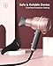 KIPOZI Negative Ions Hair Dryer Professional Salon Ionic Blow Dryer 1875 Watt Hairdryer with Concentrator Nozzle Attachment Ceramic Technology Powerful Fast Drying for Women, Rose Pink