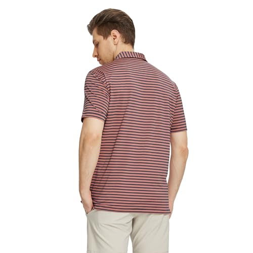 M MAELREG Golf Polo Shirts for Men Short Sleeve Dry Fit Striped Casual Collared Moisture Wicking Men's Golf Shirts — view 2