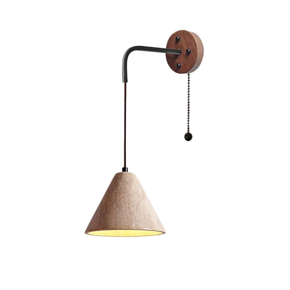 ITOSUI Vintage Industrial Wall Sconce - Rustic Farmhouse Bedside Lamp Marble and Wood Design Mid Century Mounted Light for Hallway, Living Room, Bedroom, Kitchen, and More