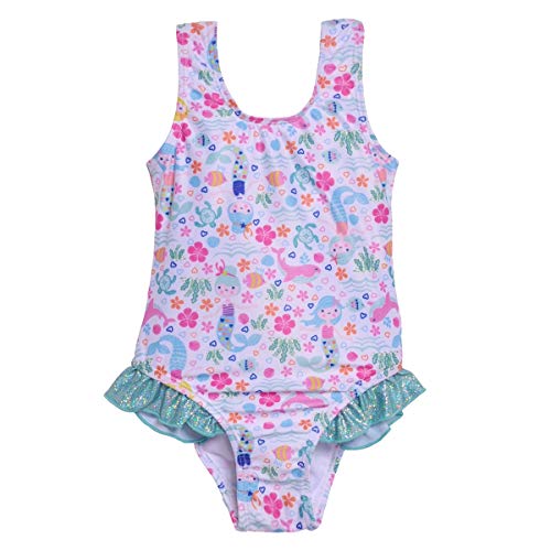 Image of Flap Happy Girls' UPF 50+ Ruffle Rash Guard