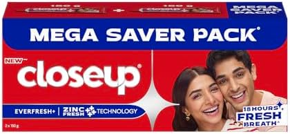 Close Up Toothpaste | Long lasting 18 Hours Of Fresh Breath & White Teeth - 300g (Pack of 2)