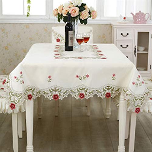 Nappe de table polyester dentelle 150x220 simple et nappe carrée blanche Baiwang