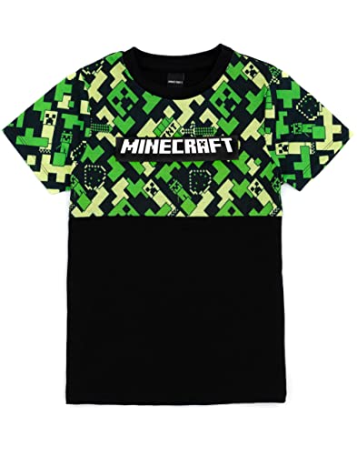 Minecraft Camo Pyjama Set | Creeper Short Sleeve Top And Long Leg Bottoms | Comfortable Kids Gaming Nightwear For Bedtime #TOP3