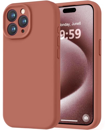 Image of LOVE 3000 Designed for iPhone 15 Pro Case, Premium Silicone with [Soft Anti-Scratch Microfiber Lining] Shockproof Protective Phone Case for Men Women Girls 6.1 inch, Caramel