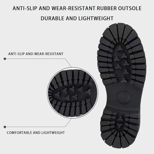 Men's Patent Leather Platform Loafers Comfortable Slip-On Round Toe Dress Shoes for Business Office3