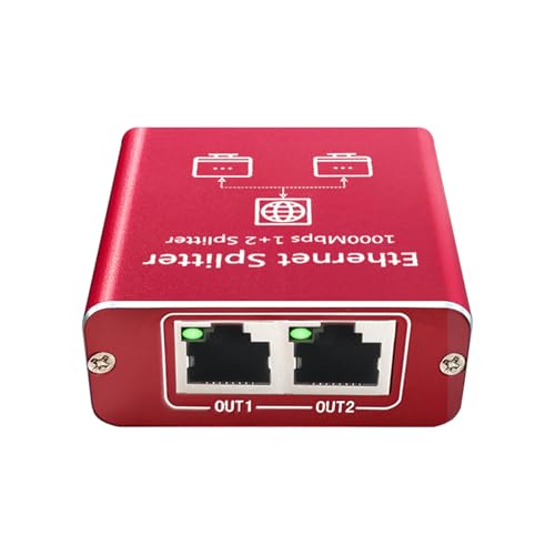 Ethernet Splitter 1 to 2 High Speed 1000Mbps, Gigabit Ethernet Splitter, LAN Splitter Dual LAN RJ45 Port Router Switch for Cat5/5e/6/7/8 Cable, IEEE 802.3