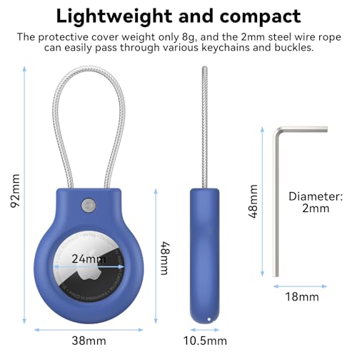 Image of Meliya Airtag Holder for Apple AirTag Secure Holder with Wire Cable, 1 Pack Air Tag Lock Case Keychain Key Ring Key Chain Luggage Tag for Keys, Luggage & More (Black)