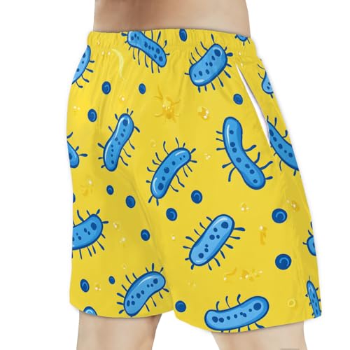 Men's Swim Trunks Size S Cartoon Wallpaper with Mesh Lining Soft Breathable Quick Dry Beach Shorts Blue3