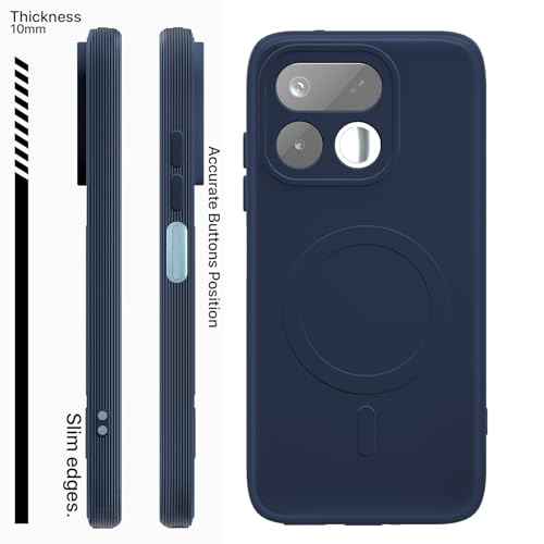 Image of Pikkme Back Cover for Realme 16T 5G Soft Matte Silicone Mag-Safe Design (Mag-Safe Not Support) Camera Protection | Slim Fit Bumper Cover (Blue)