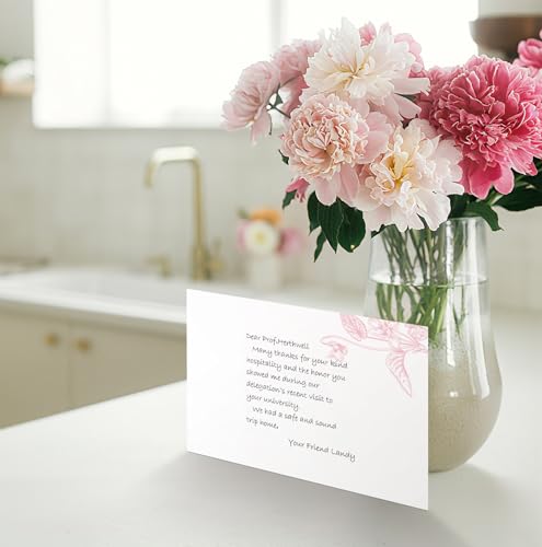Image of Spiareal 100 Pcs Blank Note Cards Index Card, Pink, 4 x 6 in, Floral