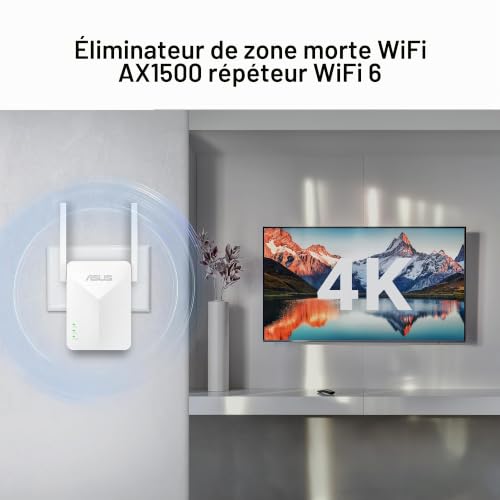 ASUS RP AX50 Extension de portée Wifi 1GbE Wi Fi 6 Bi bande Branchement mural - vue 8