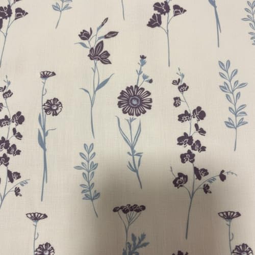 Image of HOMEMONDE 100% Cotton 4 Seater Table Cloth, 45 x 60 Inches Floral Printed Table Cover for Home Decor (114 X 152 cm, Blue & Purple)