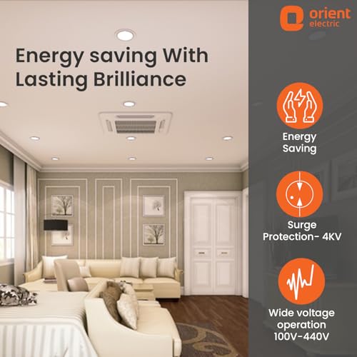 Orient Electric Moonlite 6W LED Down Light, Cool White Light, Round, Pack of 1, Recessed Ceiling LED Light, Suited for 3 inch Junction Box (Aluminium) (6W, Pack of 1)