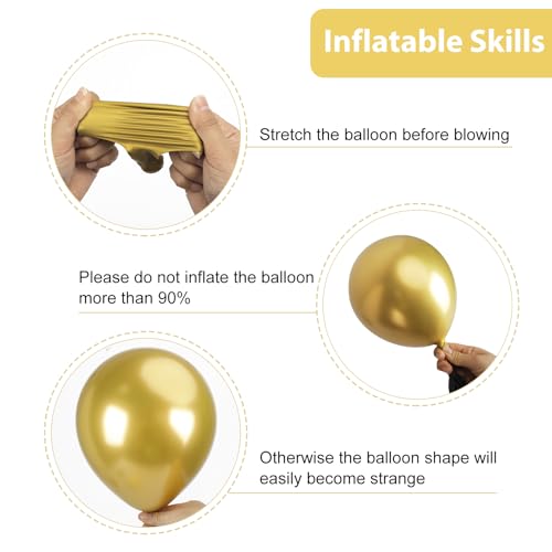 Image of RUBFAC White and Gold Balloons 129pcs Different Sizes Pack of 18 12 10 5 Inch, Latex Balloon Garland Arch Kit for Birthday Party Wedding Holiday Baby Shower Decoration