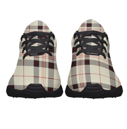 Sonzj-II Buffalo Plaid Shoes Women Men Fashion Ultra Lightweight Running Sneakers3