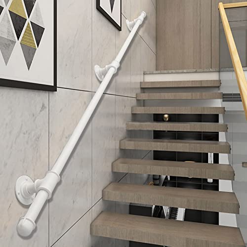 Pasamanos modernos para escaleras interiores - 3 m/3,6 m/4 m/5,4 m - Pasamanos de hierro forjado blanco Barandilla de seguridad antideslizante para niños mayores | Asa para exteriores (dimensio