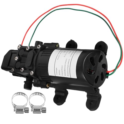 MALUGOGO Bomba de Agua Eléctrica de Diafragma 12v 70w Mini Inteligente Negra para Lavado de Coches Alta Presión Autocebante y Apagado Automático