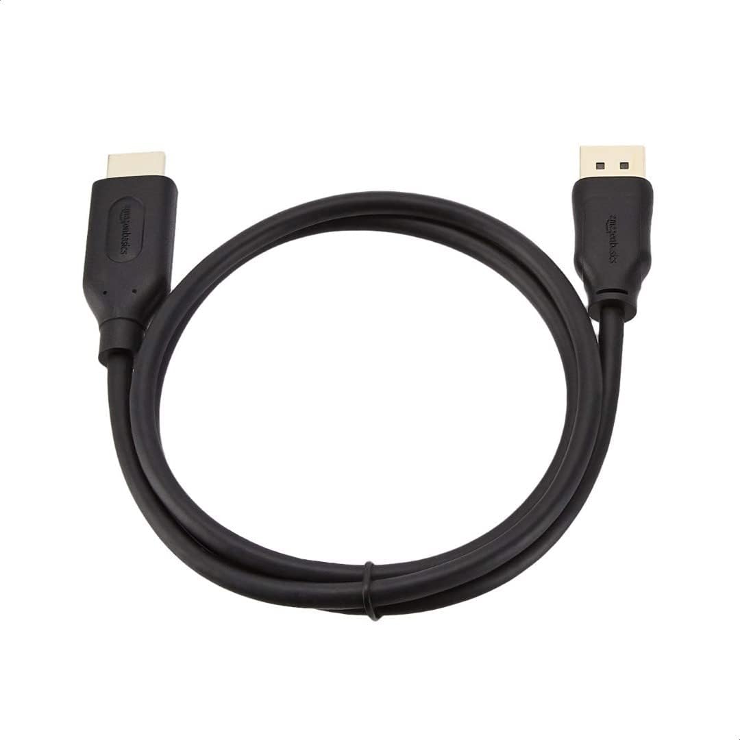 Amazon Basics Câble DisplayPort (Source) vers HDMI (écran), unidirectionnel, 0.9 m, Noir