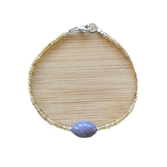 Bracelet citrine et héliotrope à maillons pour un style quotidien