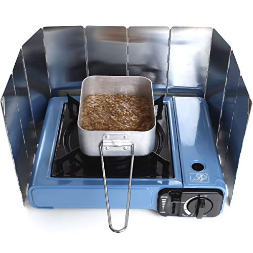 CampTeck U6928 - Folding Camp Stove Windshield Outdoor Camping Gas Cooker Stove Wind screen 10 Aluminium Plates Hiking Picnic Wind Blocker