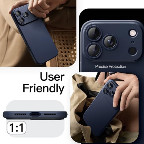 Image of JETech Slim Case for iPhone 17 Pro Max 6.9-Inch, Ultra-Thin Lightweight Minimalist Phone Cover with Camera Lens Protection, Matte Anti-Fingerprint Finish (Dark Blue)
