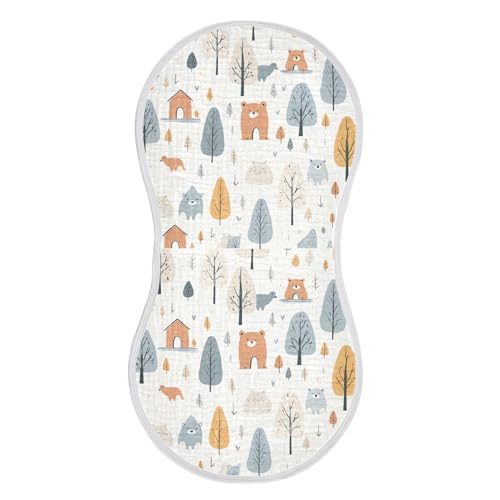 xigua Cute Animals Baby Burp Cloths for Newborn Boys and Girls 4 Pack, Soft & Absorbent Cotton Baby Burp Cloth, Baby Washcloths, Newborn Towel, Burp Rags