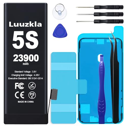 Luuzkla 23900mAh (New Upgrade) Battery Compatible with iPhone 5S/5C, Super Capacity Battery Compatible with iPhone 5S/5C, with Full Tool Kits-0 Cycle High Capacity-24 Months Service