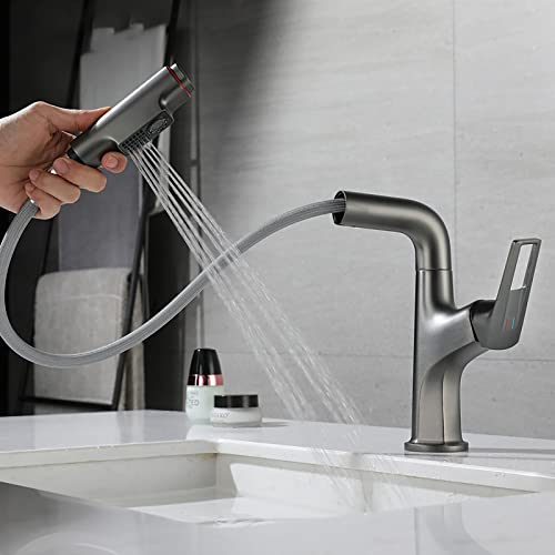 Robinet de lavabo extractible 2 modes d'eau avec mitigeur mécanique de précision - 3