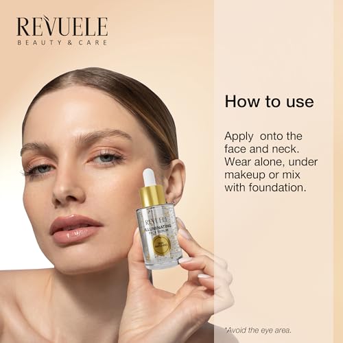 REVUELE Illuminating Face Serum – 1 fl.oz | Vitamin C + Niacinamide + Hyaluronic Acid for Radiance, Hydration & Smoother Skin