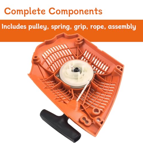 455 Recoil Starter Assembly & Repair Kit for Husqvarna 455 Rancher 460 461 Chainsaws, Includes Recoil Pulley Spring Set, Hand Grip, Rope, 537284201 Replacement by Adorih - Used condition - Image 7
