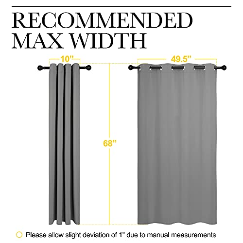 Image of NICETOWN Silver Grey Blackout Curtain Panels for Bedroom, Thermal Insulated Grommet Top Blackout Draperies and Drapes for Basement (2 Panels, W55 x L68-inch)