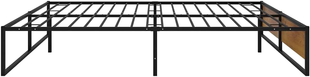 Pjesa e poshtme view of the bed frame structure with central support legs