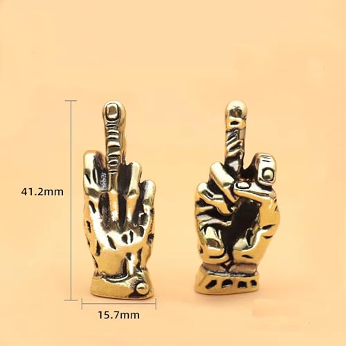 Estatua de Mano de Latón con Dedo Medio Levantado, 2 Piezas miniatura 6