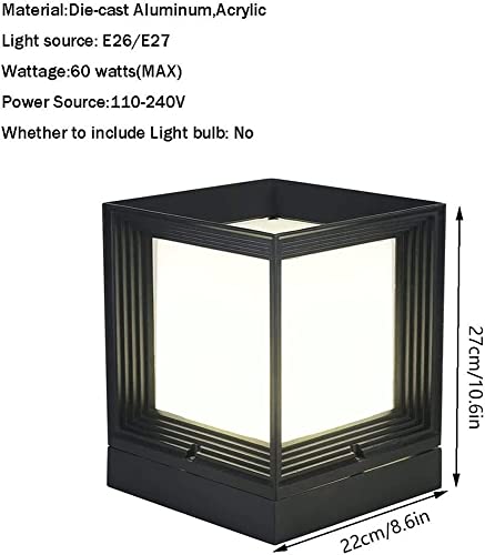 Lámpara de poste exterior de aluminio negro de alta calidad 3