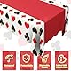4 Stück Kasino Thema Party Dekorationen Poker Tischdecke Kasino Geburtstag Party Tischtuch Poker Einweg-Tischdecke für Spiel Geburtstag Spielen Karte Picknick-Zubehör von 130X220CM
