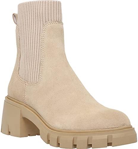 Womens Lug Sole Platform Ankle Boots Elastic Chunky Block Heel Non-Slip Combat Comfortable Chelsea Booties