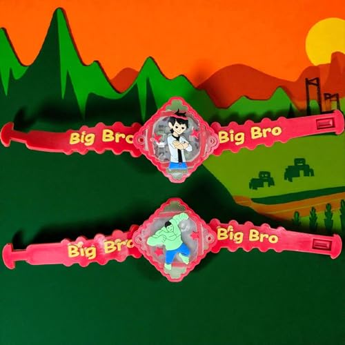 Image of Superhero Set of 2 Rakhi for Kids | Rakhi | Set of 2 with Light | Free Tilak Set | Popo Toys | Assorted Any 2