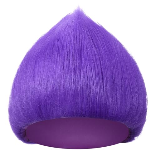 Image of Geyoga 1 Pcs Funny Wig Crazy Hair for Halloween Party,Purple | Funny Colorful Wig Adults Use, Unisex Funky Hairband, Halloween Mardi Gras Cosplay Costume Party Accessories