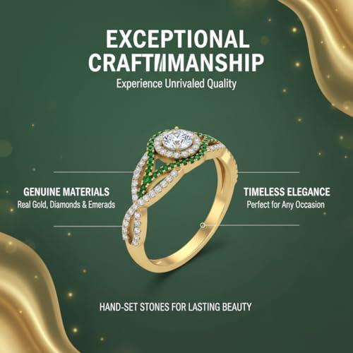 Image of Choose Your Gemstone Round Twisted Pave Double Halo Diamond CZ Ring Yellow Gold Plated Round Shape Double Halo Engagement Ring for Women, and Ladies US Size 4 to 12