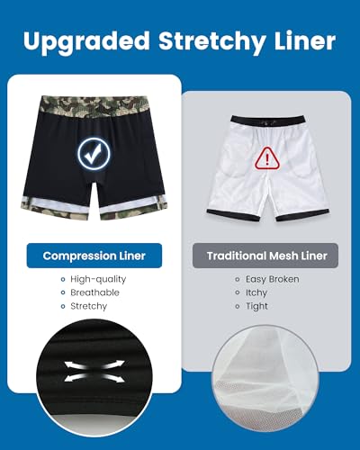 Image of maamgic 2 in 1 Mens Swim Trunks 7 Inch Swim Shorts Swim Suits Board Shorts