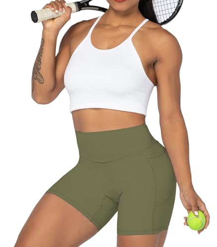 Image of Sunzel No Front Seam Biker Shorts for Women with Pockets, Yoga Workout Gym Bike Shorts with Tummy Control | 3, 5 Or 8-Inch Inseam, High Waisted, No Front Seam, Side Pockets, Buttery Soft, Compression Fit, Squat Proof, Tummy Control