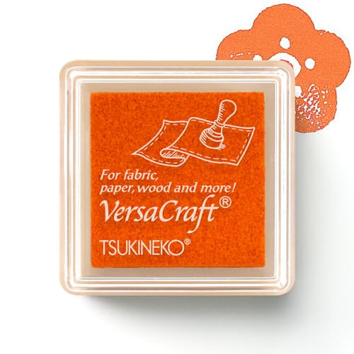 はんこ祭り バーサクラフトS (112 タンジェリン) スタンプ台 ツキネコ 布用 スタンプ インク インクパット お名前スタンプ ハンドメイド 消しゴムはんこ ギフト プレゼント (HK020)