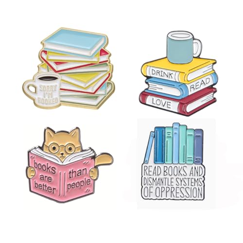 Image of Cartoon Books Enamel Pins Magic Book Badges Animal Brooches Lapel Pin for Backpacks Bag Hat Jacket Learning Graduation Gifts for Teacher Student Readers Book Lovers
