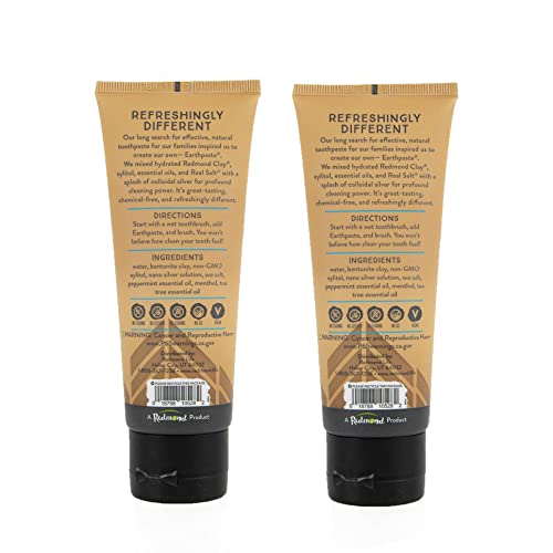 Redmond Earthpaste W/Silver – Natural Non-Fluoride Toothpaste, 2 Pack (Peppermint) #TOP1