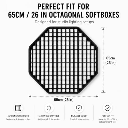 Image of Octagon Honeycomb Soft Grid, Flash Speedlight Umbrella | Photo Softbox Reflector, for Softbox Studio Flash Lighting kit (65cm Octa Grid)