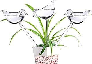 Ahhute Glass Plant Watering Globes - 3 Pack Self Watering Spikes - Bird Shaped Self Watering Bulbs for Plants, Indoor and Outdoor