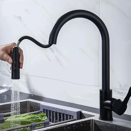 XWIHTR Robinet de cuisine amovible et rétractable, mitigeur de cuisine rotatif à 360°,...