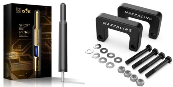Maxracing 2.5 Inch Leveling Lift Kit for 2007-2023 Silverado and KEYO1E Stubby Car Antenna For 2007-2024 Chevy Silverado (M7 Thread)