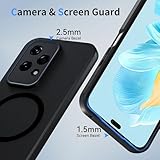 AOMYKE For Honor 200 Lite Magnetic Mobile Phone Case for Honor 200 Lite [Compatible with MagSafe] Translucent Matte Anti-Fingerprint Scratch-Resistant PC Back + TPU Bumper, Black - Image 2